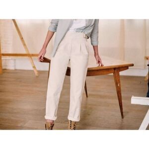 Sezane Ecru Francky Trouser Pants Sz 34/US 2